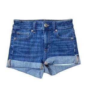 American Eagle High Rise Shortie Cuffed Jean Shorts Women’s Denim Size 0